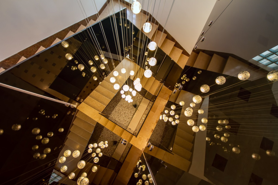 Nicely decorated indoor steps toward bedrooms