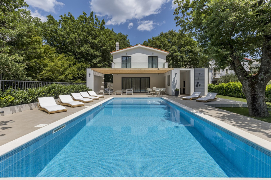 Modern Villa VENTURA with private 45 sqm heated pool, gym, game room