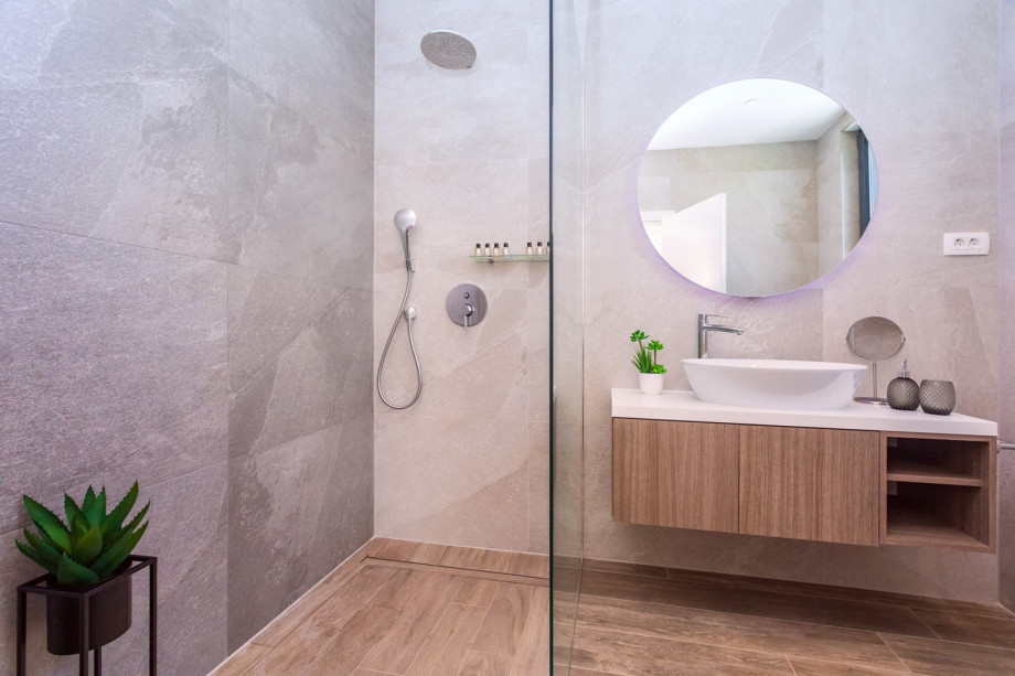 Ensuited bathroom  No4 with shower attached to bedroom No4