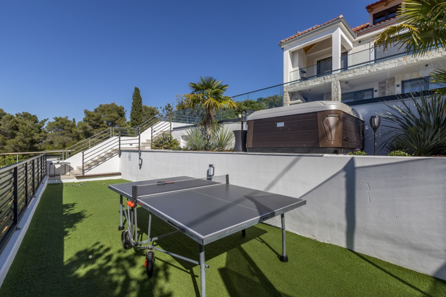 Villa offers a table tennis and a  trampoline for your youngest!