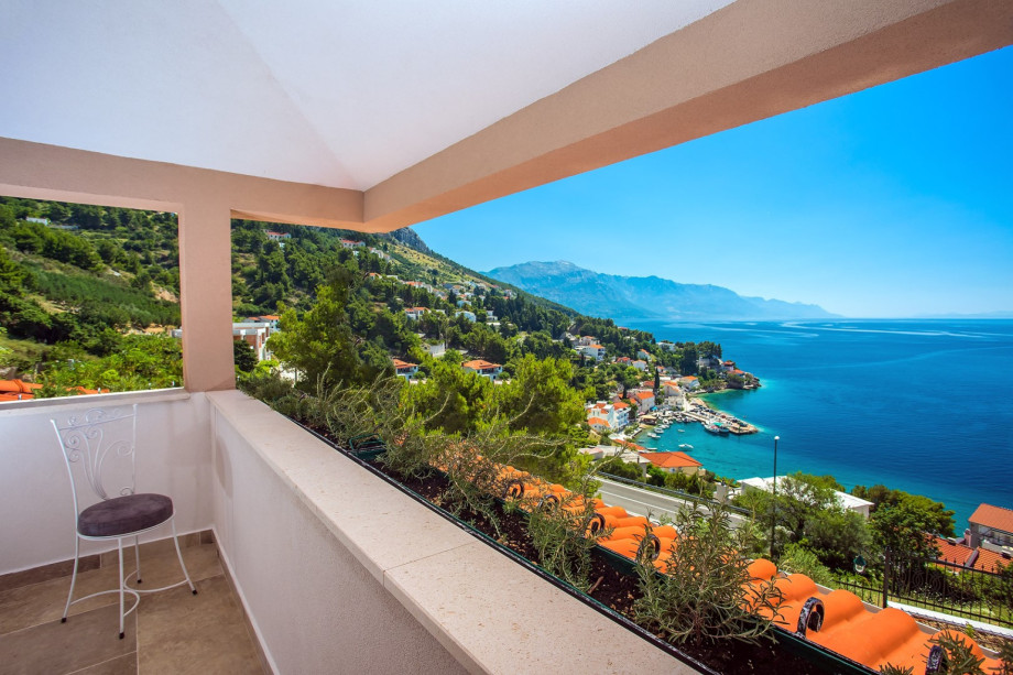 Bedroom No3 has exit to the balcony with amazing sea views