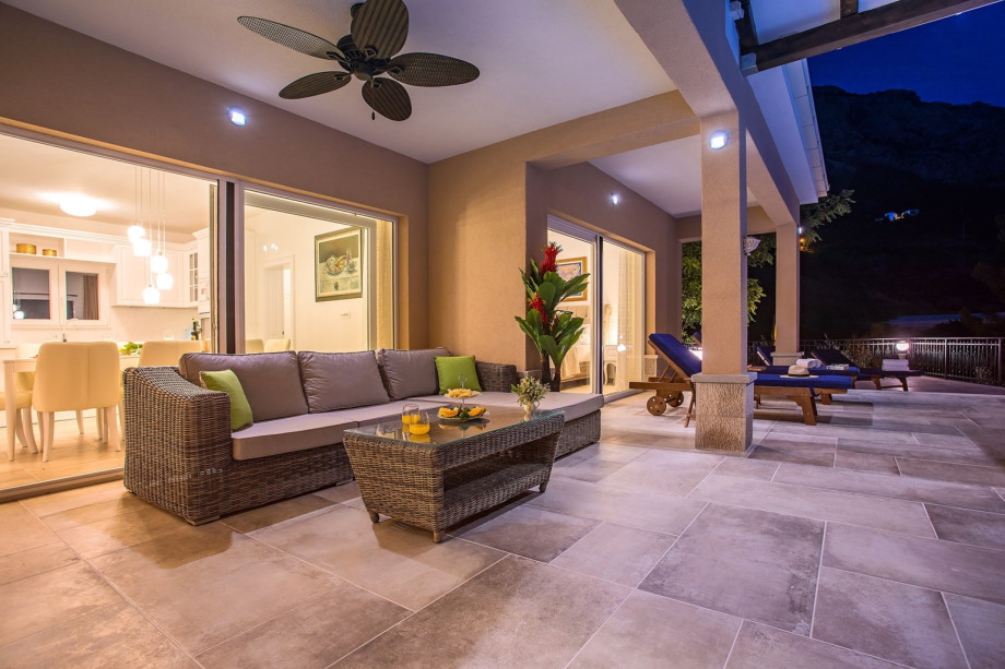 Read your favorite book in the shaded lounge corner