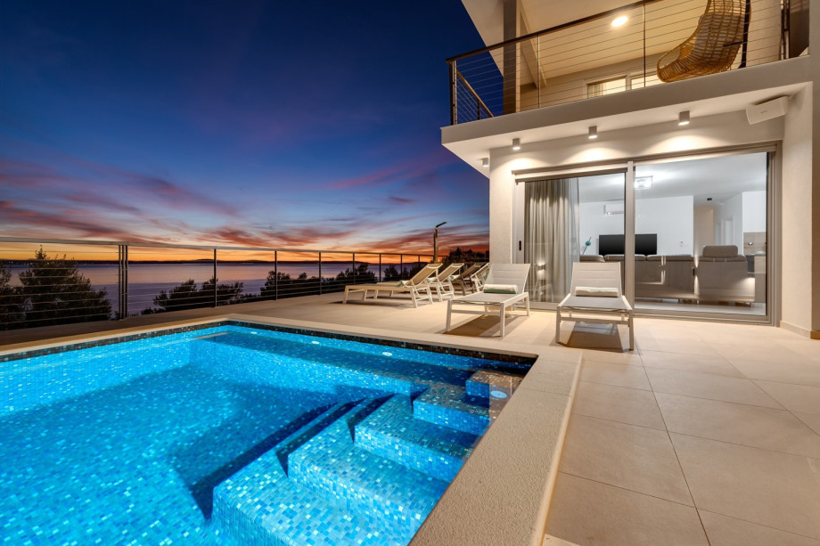 Enjoy evenings at the pool area with carefully selected lights around