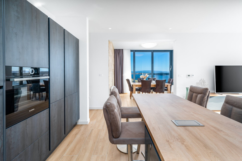 Another kitchen island, perfect for morning coffee.