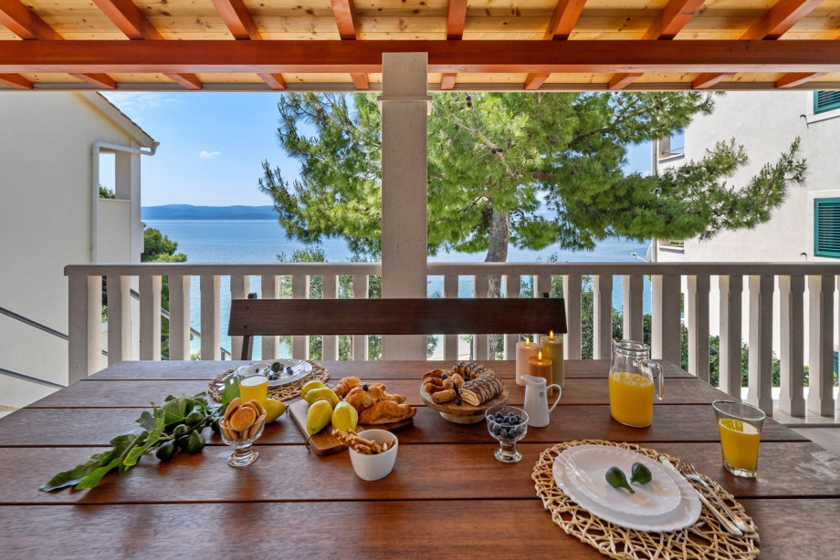 In front of the living room is a covered terrace