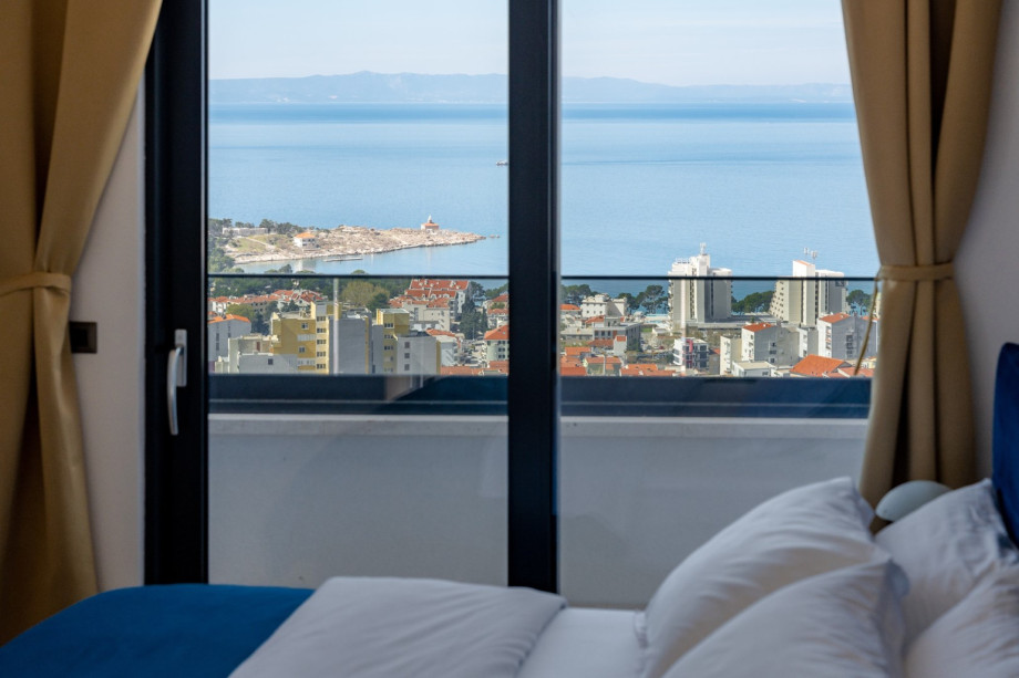 Bedroom No. 4 has a balcony and loggia, with a view of the city and sea.