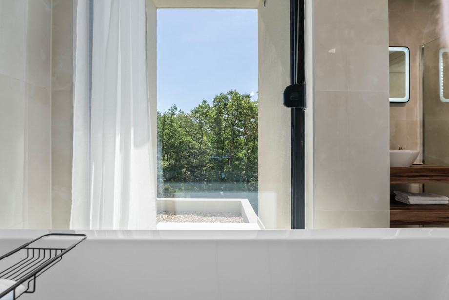 Stunning view from cozy bathtub