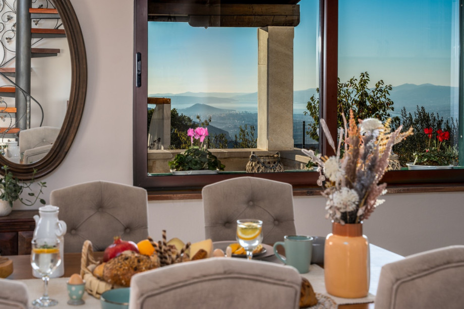 Amazing panoramic views on town Split and sea from the living area