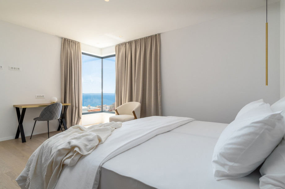 Bedroom No3 offers views of the village and of the sea