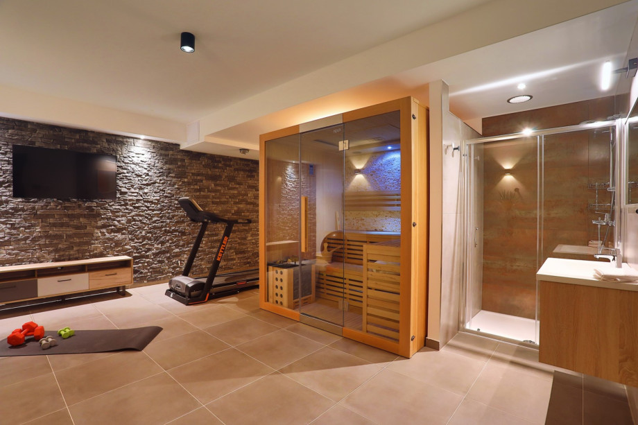 The lower ground floor also offers a Finnish sauna, and a shower.