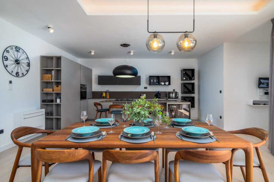 Modern villa with a lot of natural light through the large glazed window