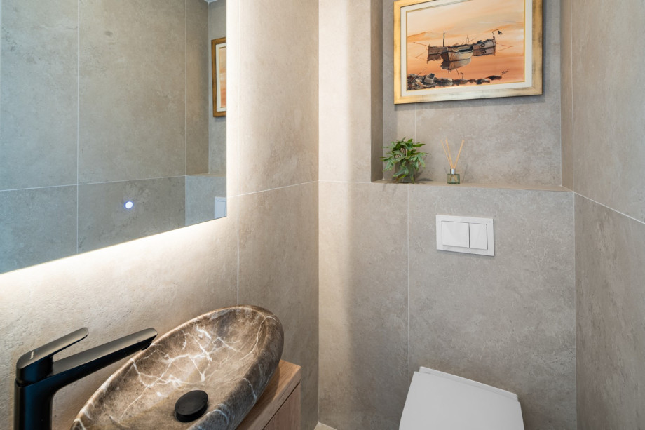 A separate restroom is also available