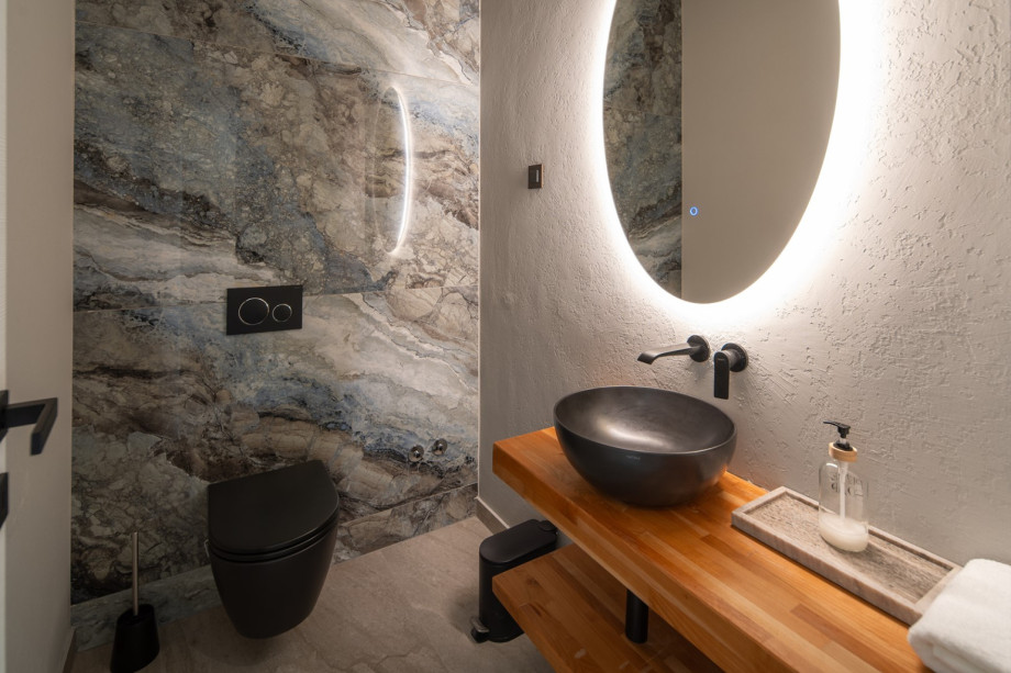 Separate toilet in the living area of the villa