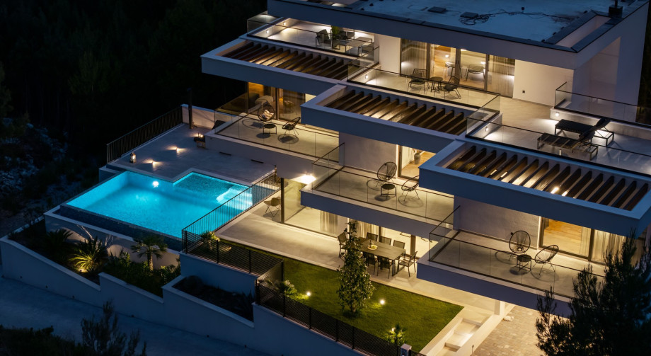 Villa Briig spans three thoughtfully organized levels, each featuring high-end furnishings and meticulous attention to detail.