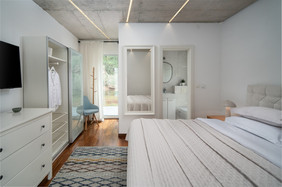 This bedroom allows you to step straight into nature