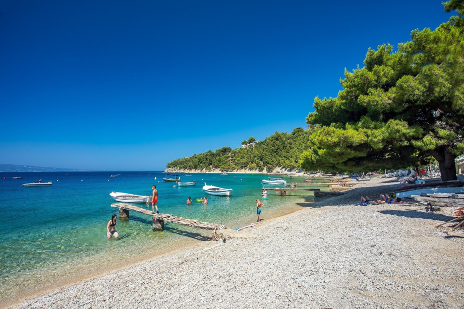 The pebble beach (Brzet) great for snorkeling (10km)