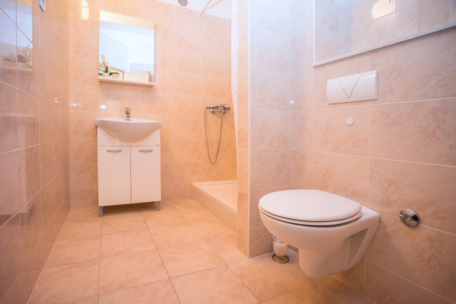 Family bathroom with shower on the first floor