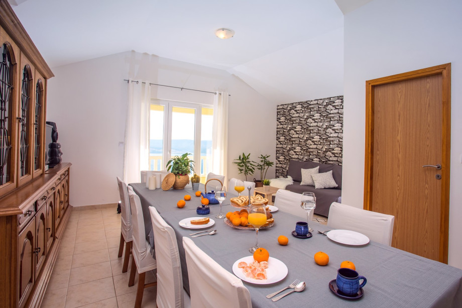 Living area  very spacious with kitchen and exit to terrace with sea view, 2nd floor