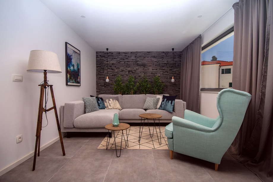 Living area with direct exit to the pool