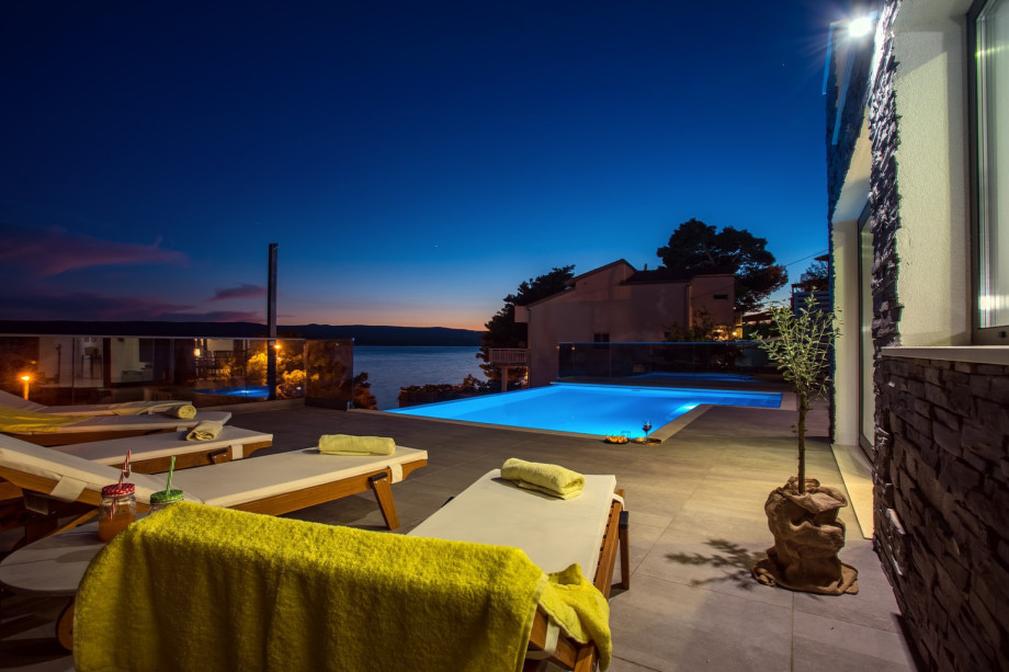 Evenings at the pool area with carefully selected lights around