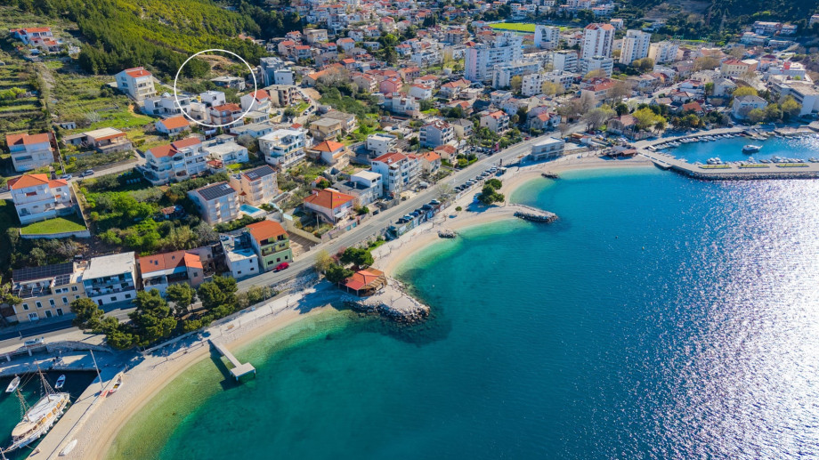 Villa Logos is ideally situated just 150 meters from the crystal-clear sea.