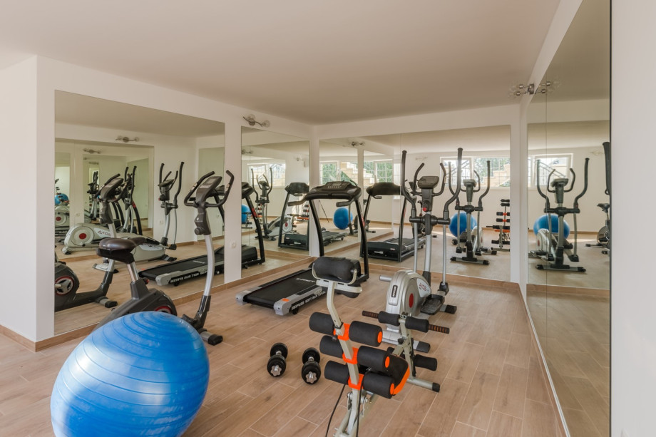 Fitness room on the lower ground floor (pool area level)
