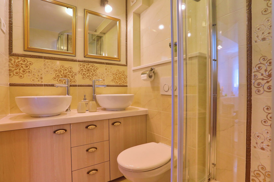 En-suite bathroom with shower in bedroom no.2 (pool level)