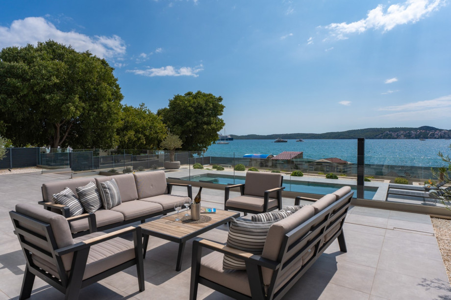 Lounge with a view: overlooking the stunning Adriatic and Čiovo from our terrace