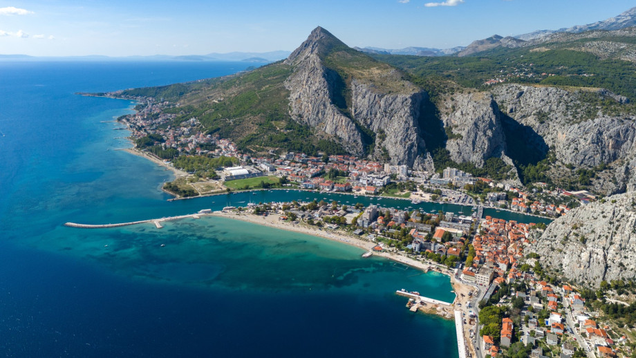 The charming town of Omiš is only 11 km away, where the Cetina River meets the Adriatic Sea.