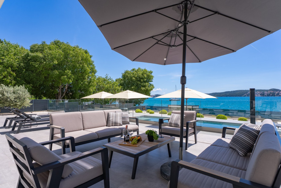 Lounge with a view: overlooking the stunning Adriatic and Čiovo from our terrace