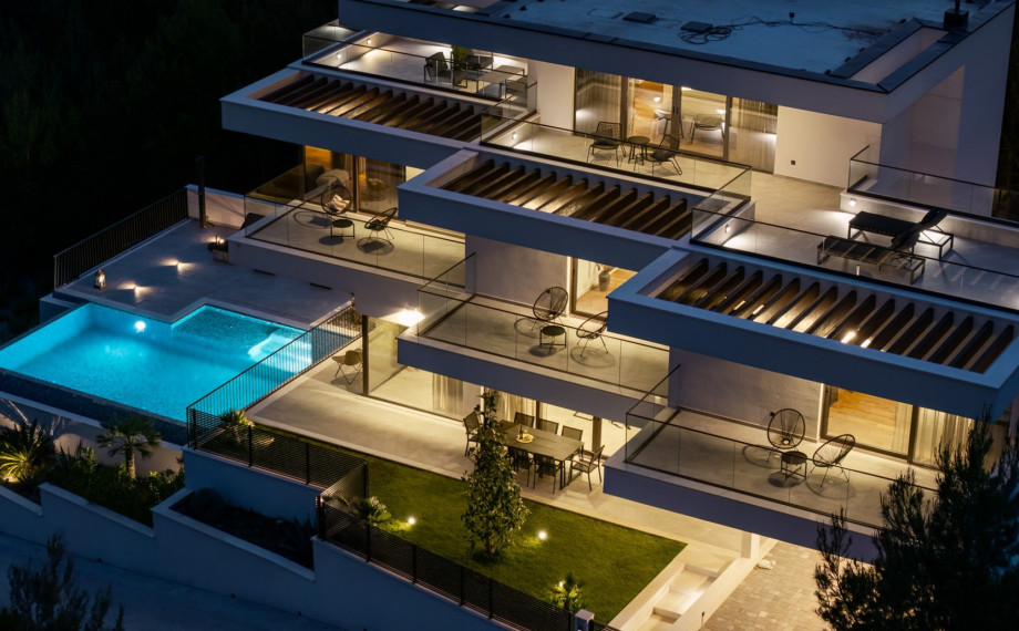 Villa Briig spans three thoughtfully organized levels, each featuring high-end furnishings and meticulous attention to detail.