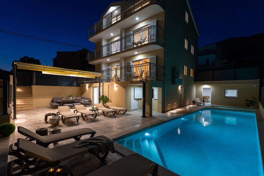 The large private pool area offers a peaceful escape