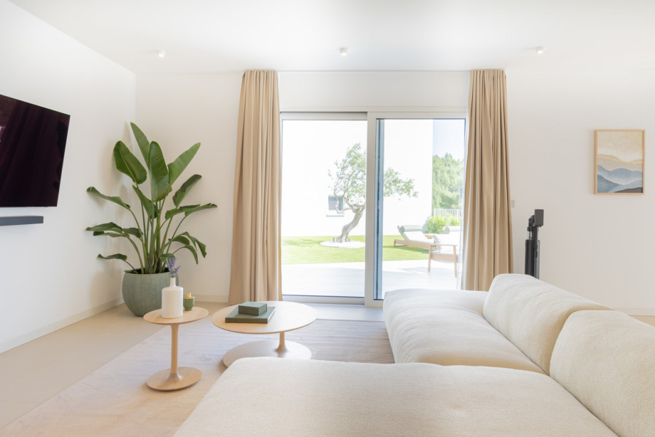 The calm layout creates an elegant space for relaxing and enjoying the villa