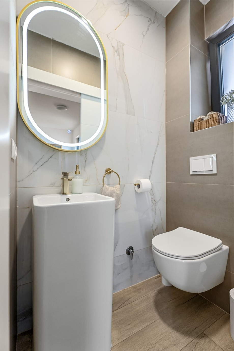 A convenient separate toilet complements this area.