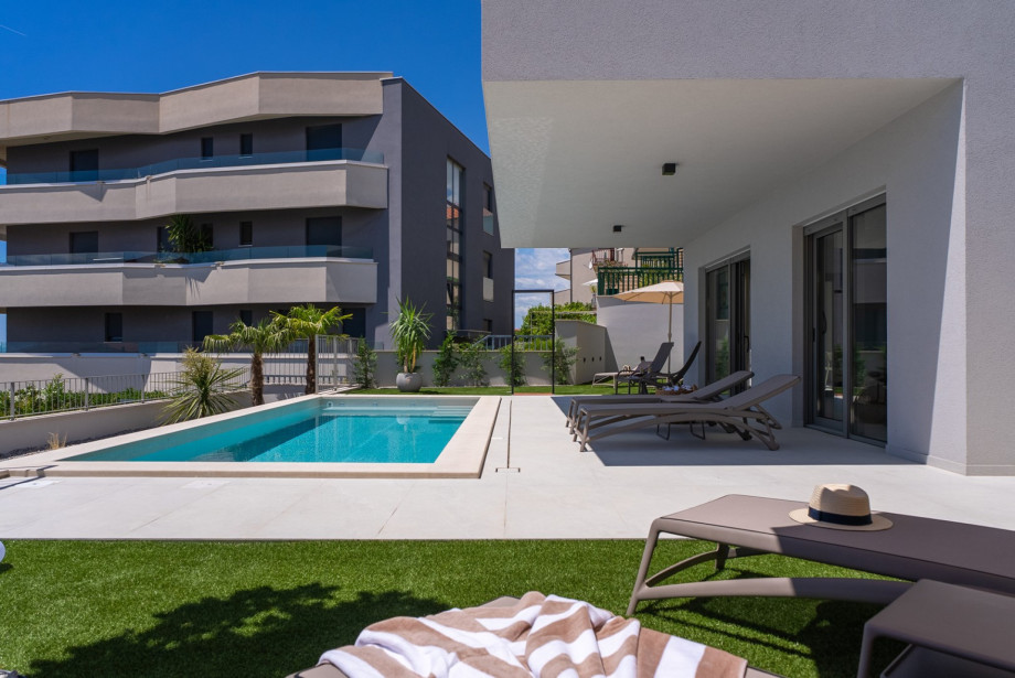 Outdoor space connects seamlessly to the main living area via sliding doors.