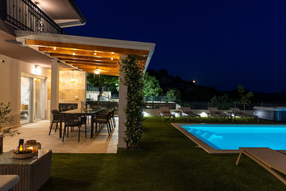 An outdoor shower adds convenience after swimming or outdoor activities.