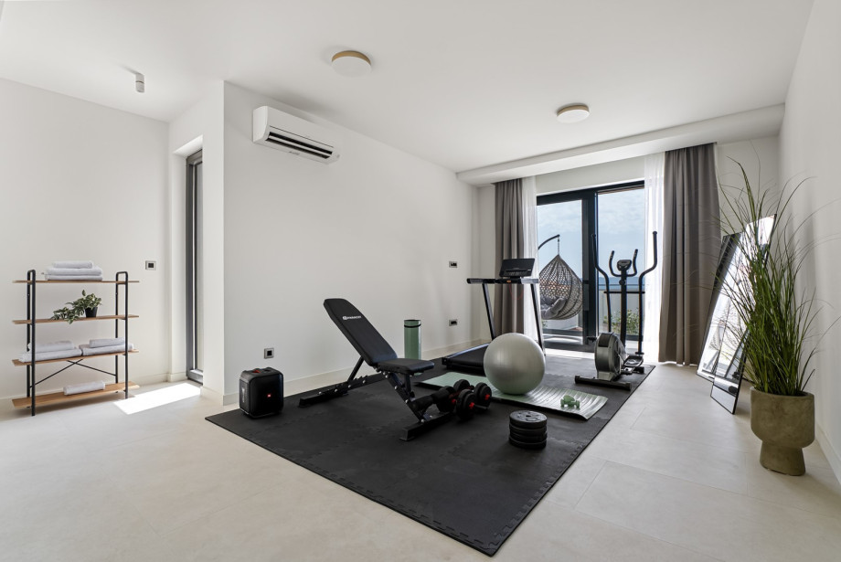 There is also a fully equipped and air conditioned gym with treadmill, orbitrack, some weights, and a bench