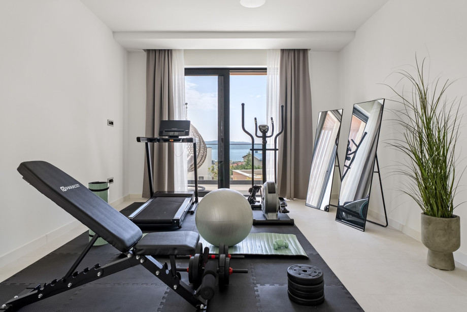 A fully equipped gym offering the perfect space to stay active while enjoying the beautiful surroundings