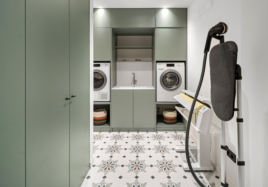 8-square-meter laundry room includes modern washing, drying, and ironing facilities