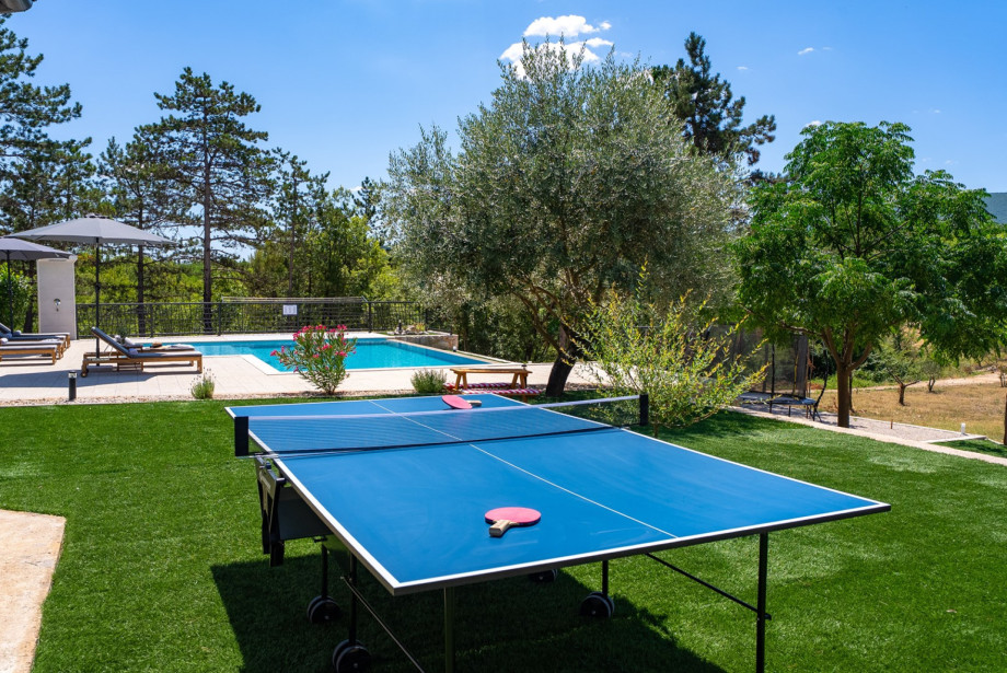 Outdoor table tennis spot for fun matches.