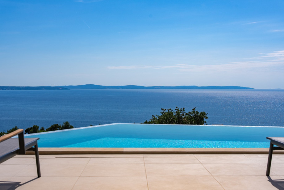 Take in panoramic sea views from the infinity pool and the surrounding sun deck.